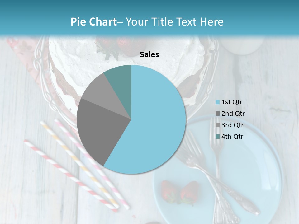A Cake With Strawberries On Top Of It On A Table PowerPoint Template