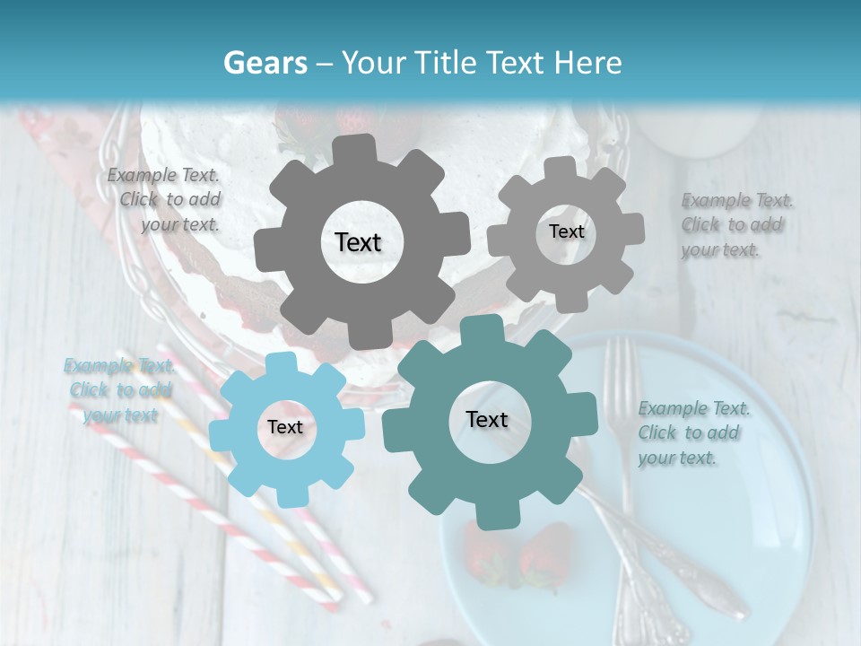 A Cake With Strawberries On Top Of It On A Table PowerPoint Template