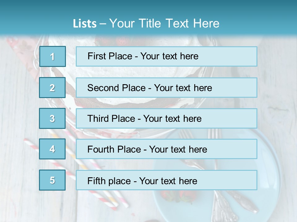 A Cake With Strawberries On Top Of It On A Table PowerPoint Template