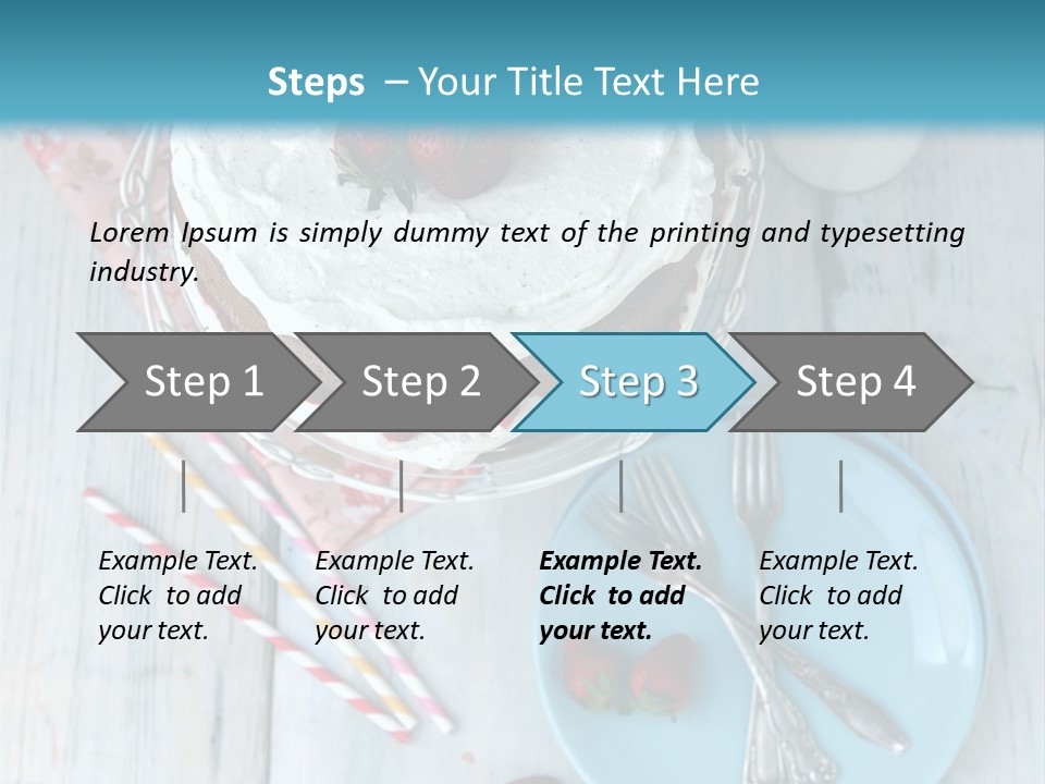 A Cake With Strawberries On Top Of It On A Table PowerPoint Template