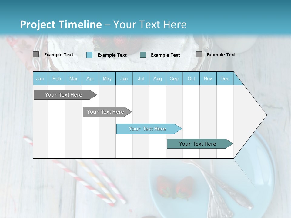 A Cake With Strawberries On Top Of It On A Table PowerPoint Template