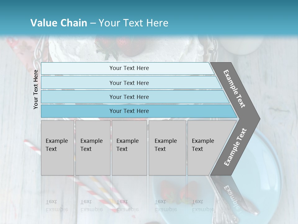 A Cake With Strawberries On Top Of It On A Table PowerPoint Template