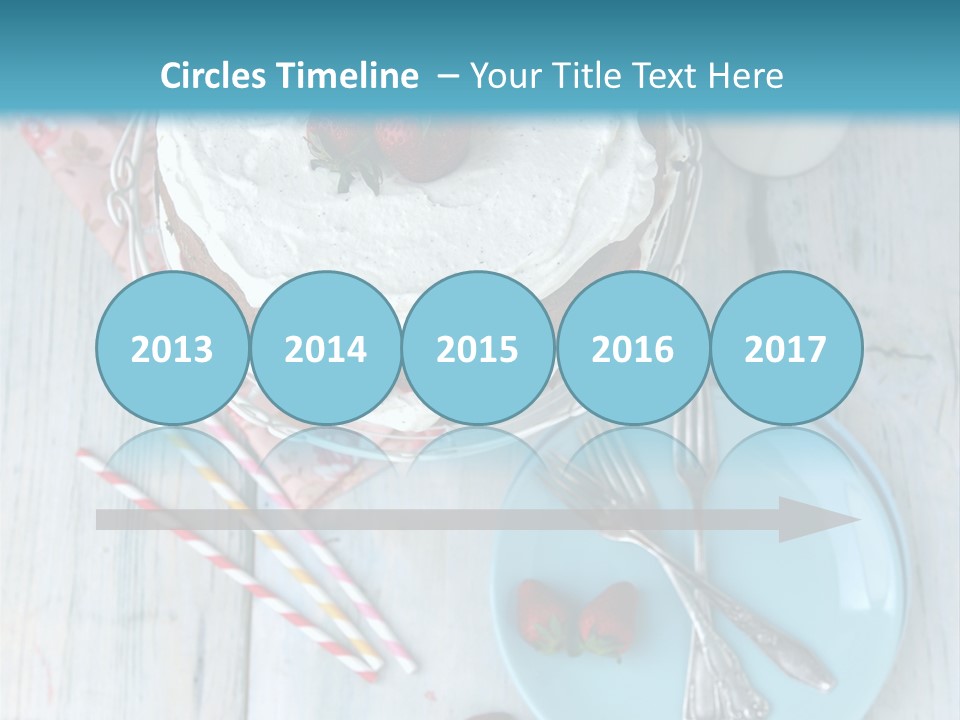 A Cake With Strawberries On Top Of It On A Table PowerPoint Template