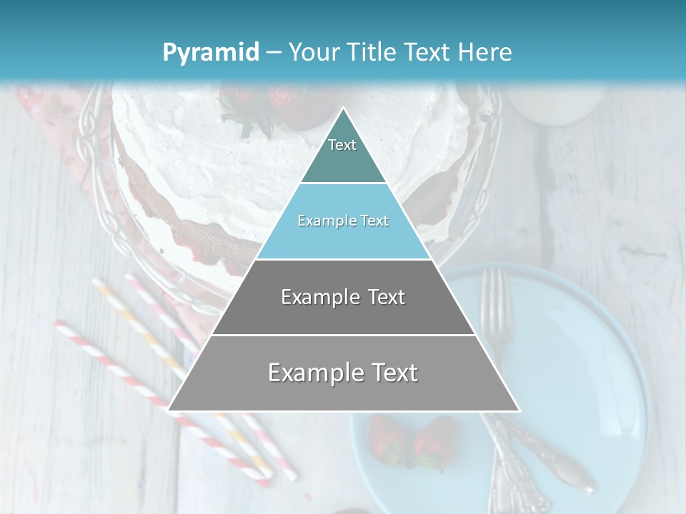 A Cake With Strawberries On Top Of It On A Table PowerPoint Template