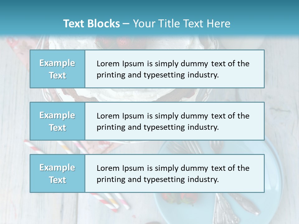 A Cake With Strawberries On Top Of It On A Table PowerPoint Template