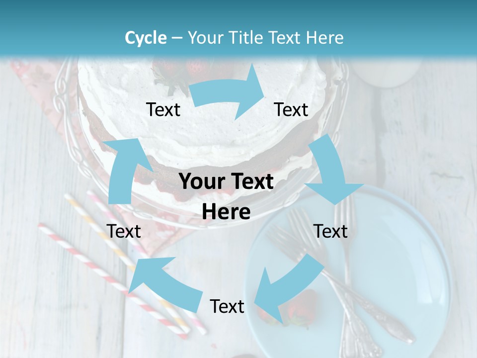 A Cake With Strawberries On Top Of It On A Table PowerPoint Template