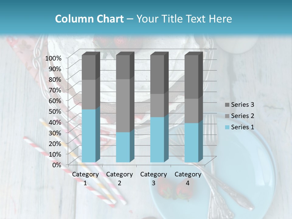 A Cake With Strawberries On Top Of It On A Table PowerPoint Template