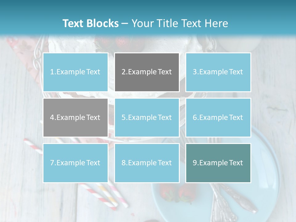 A Cake With Strawberries On Top Of It On A Table PowerPoint Template
