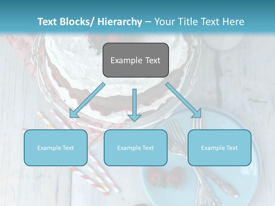 A Cake With Strawberries On Top Of It On A Table PowerPoint Template