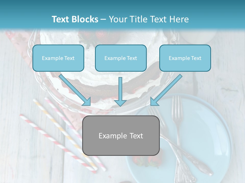 A Cake With Strawberries On Top Of It On A Table PowerPoint Template