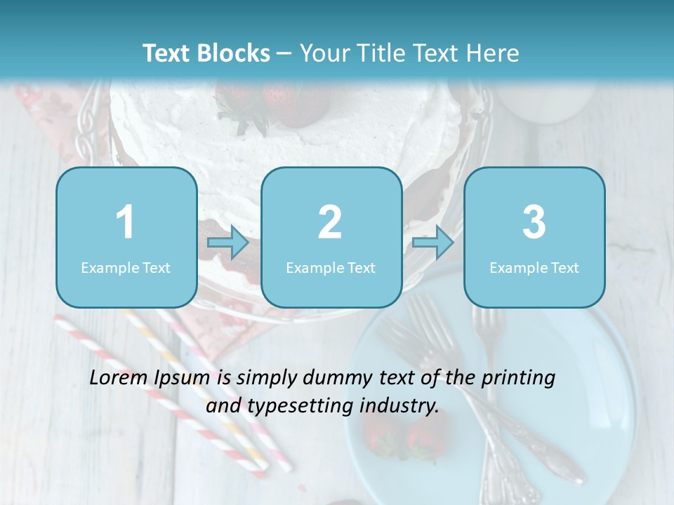 A Cake With Strawberries On Top Of It On A Table PowerPoint Template