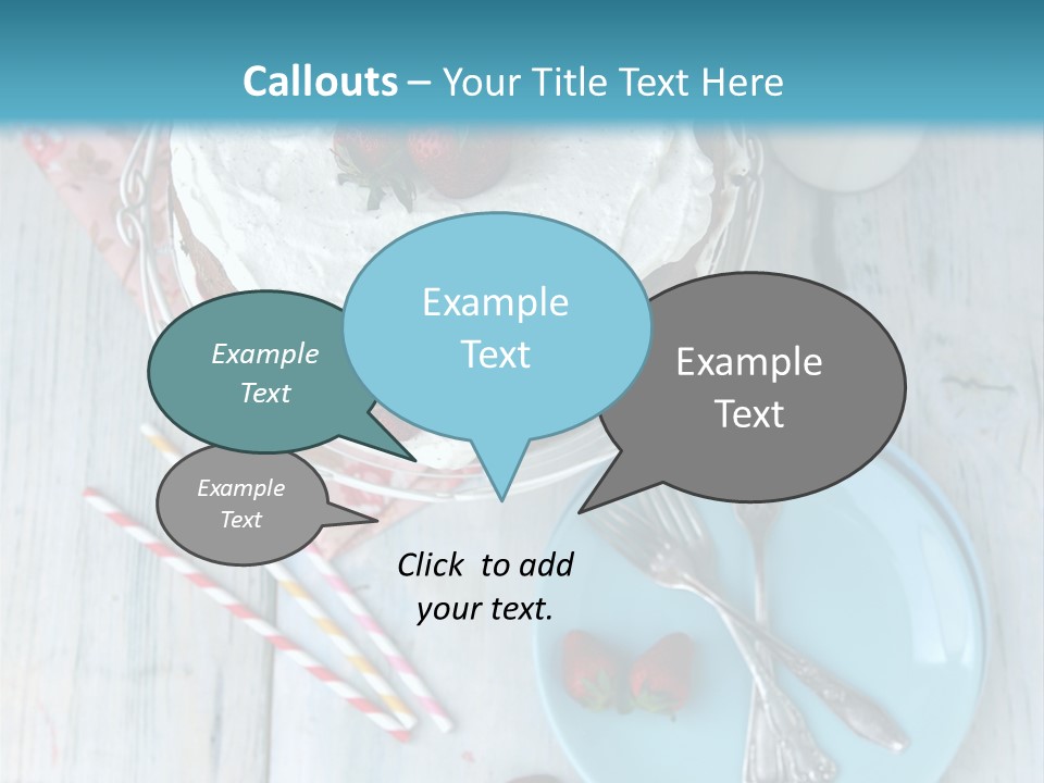 A Cake With Strawberries On Top Of It On A Table PowerPoint Template