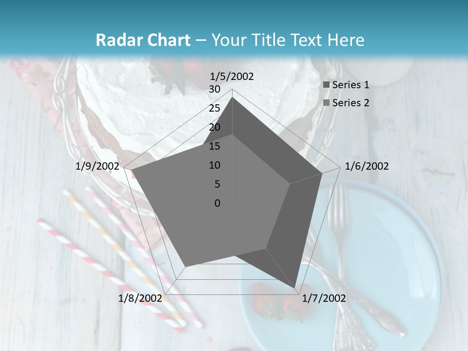 A Cake With Strawberries On Top Of It On A Table PowerPoint Template