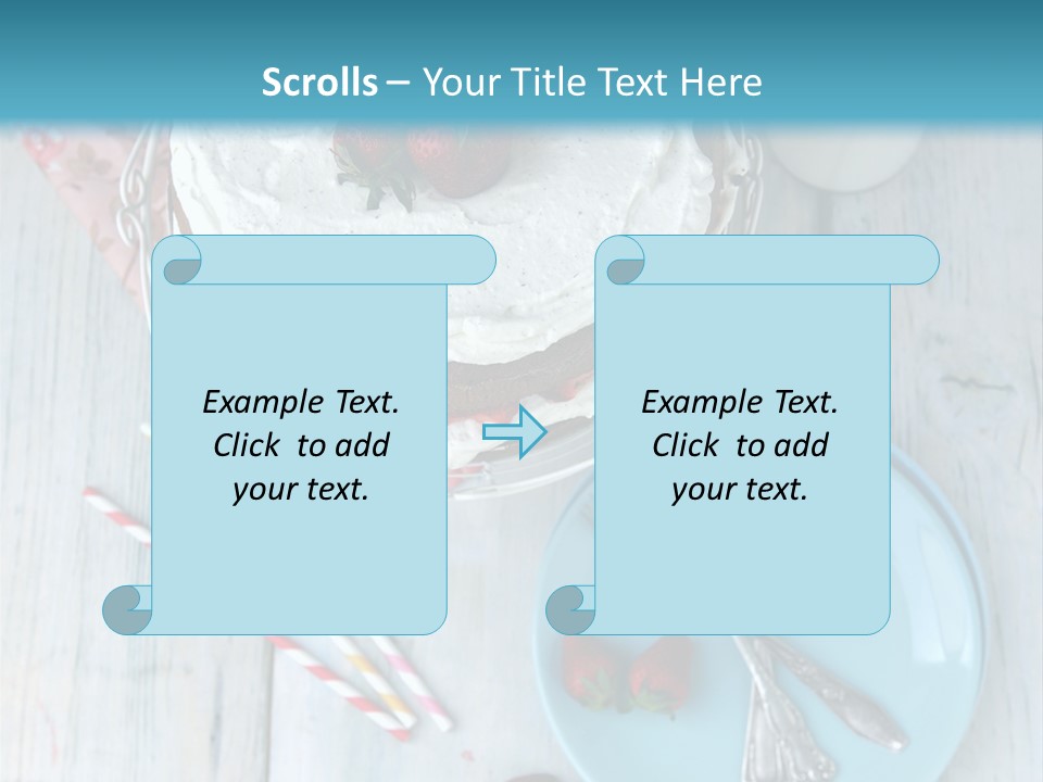 A Cake With Strawberries On Top Of It On A Table PowerPoint Template