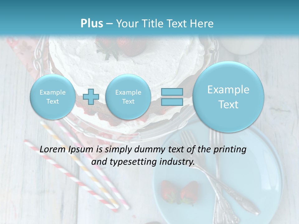 A Cake With Strawberries On Top Of It On A Table PowerPoint Template