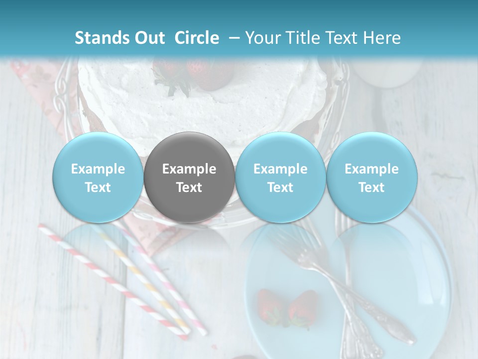 A Cake With Strawberries On Top Of It On A Table PowerPoint Template