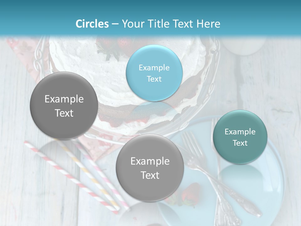 A Cake With Strawberries On Top Of It On A Table PowerPoint Template