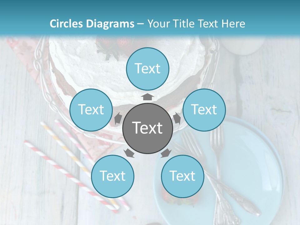 A Cake With Strawberries On Top Of It On A Table PowerPoint Template