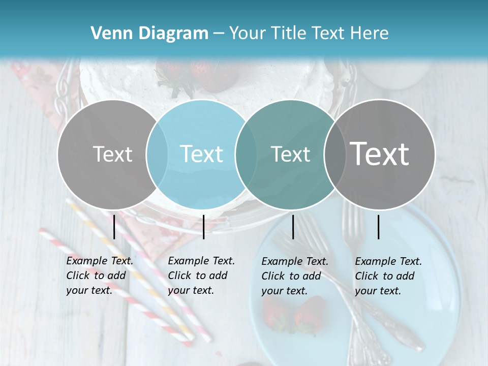 A Cake With Strawberries On Top Of It On A Table PowerPoint Template