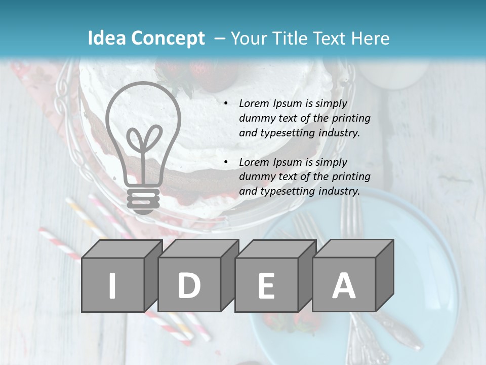 A Cake With Strawberries On Top Of It On A Table PowerPoint Template