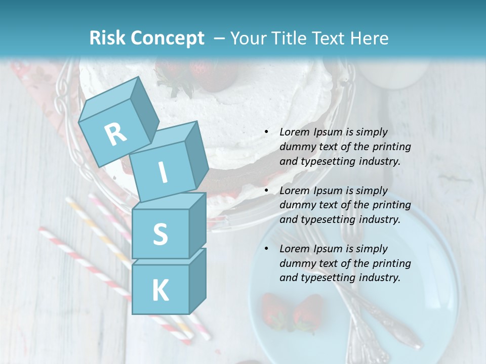A Cake With Strawberries On Top Of It On A Table PowerPoint Template