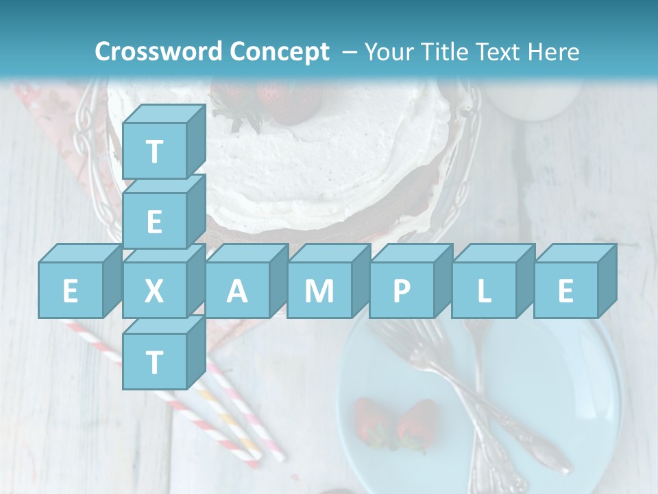 A Cake With Strawberries On Top Of It On A Table PowerPoint Template