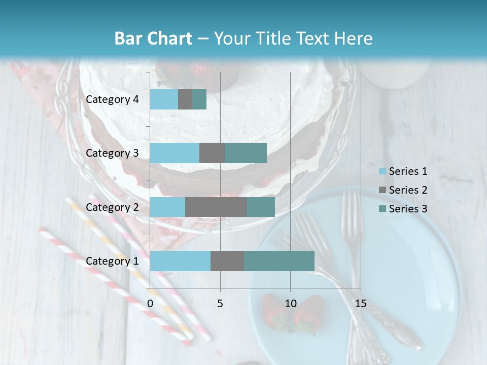 A Cake With Strawberries On Top Of It On A Table PowerPoint Template