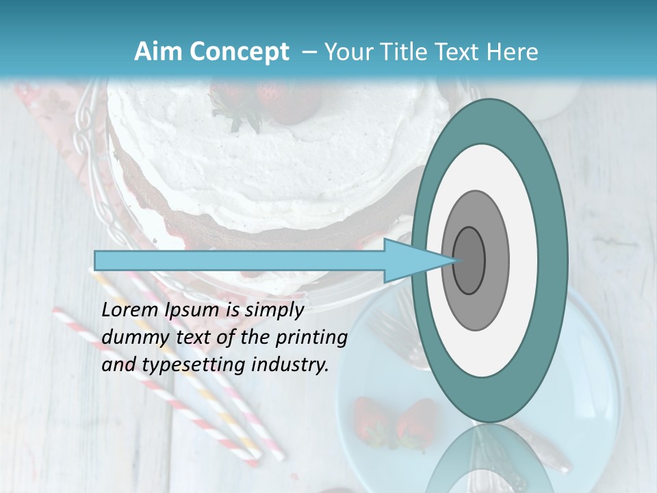 A Cake With Strawberries On Top Of It On A Table PowerPoint Template