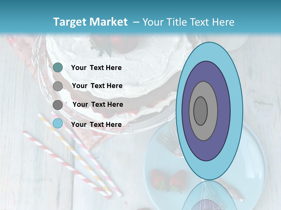 A Cake With Strawberries On Top Of It On A Table PowerPoint Template