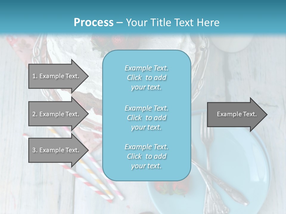 A Cake With Strawberries On Top Of It On A Table PowerPoint Template