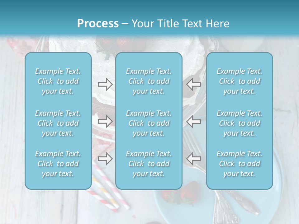 A Cake With Strawberries On Top Of It On A Table PowerPoint Template