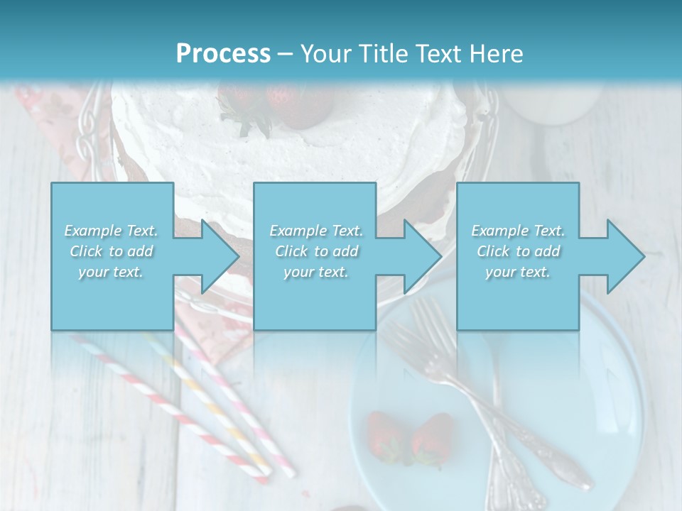 A Cake With Strawberries On Top Of It On A Table PowerPoint Template