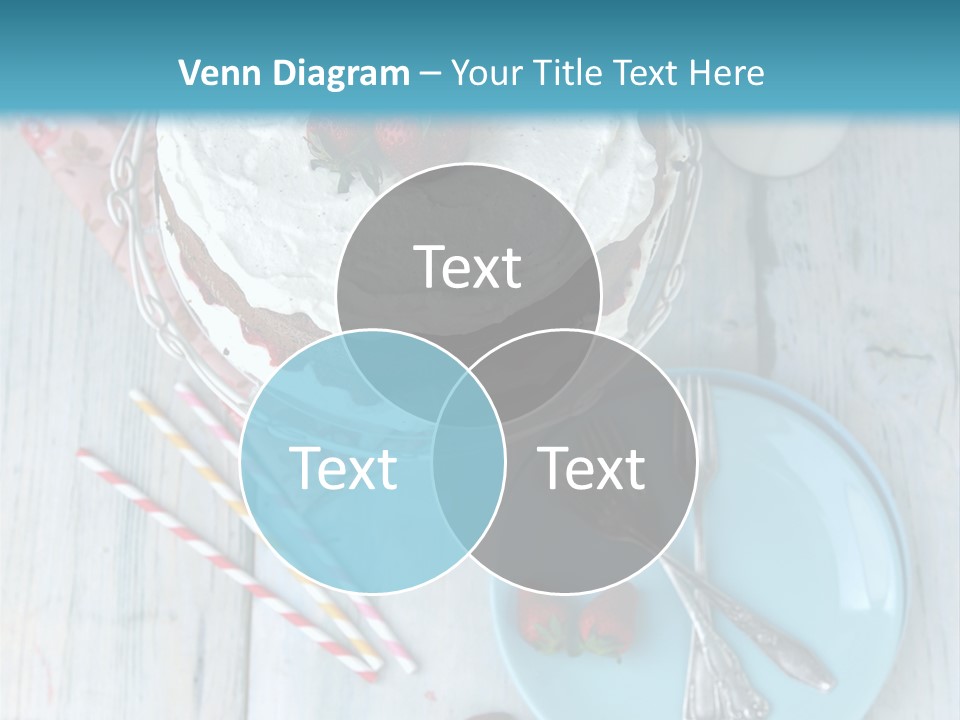 A Cake With Strawberries On Top Of It On A Table PowerPoint Template