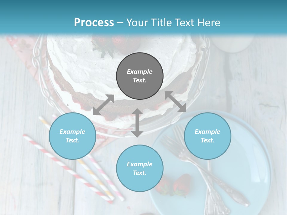 A Cake With Strawberries On Top Of It On A Table PowerPoint Template
