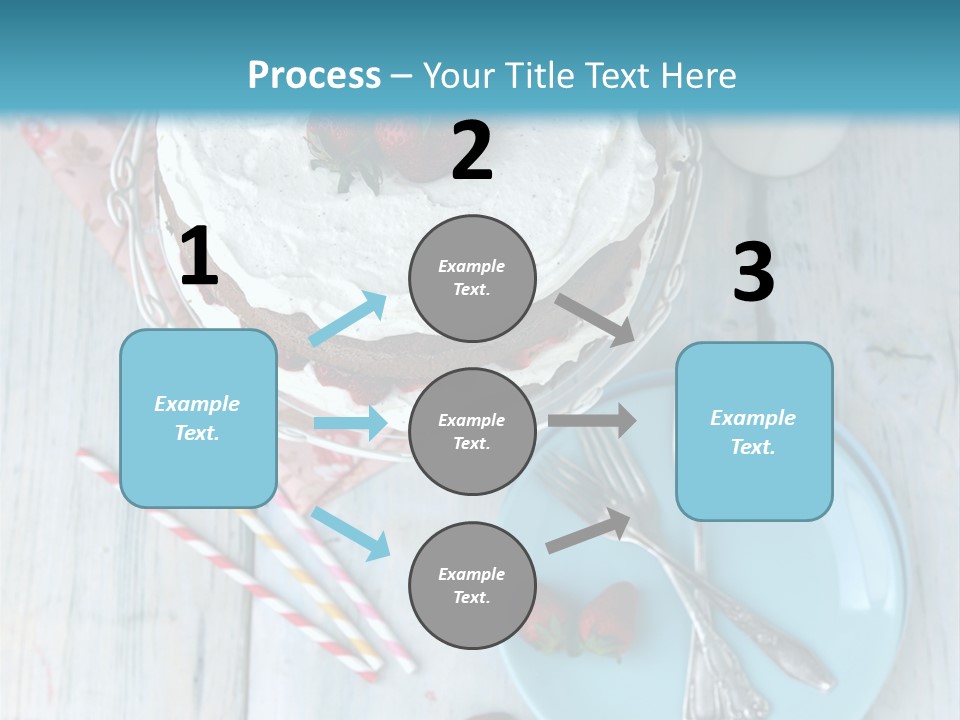 A Cake With Strawberries On Top Of It On A Table PowerPoint Template