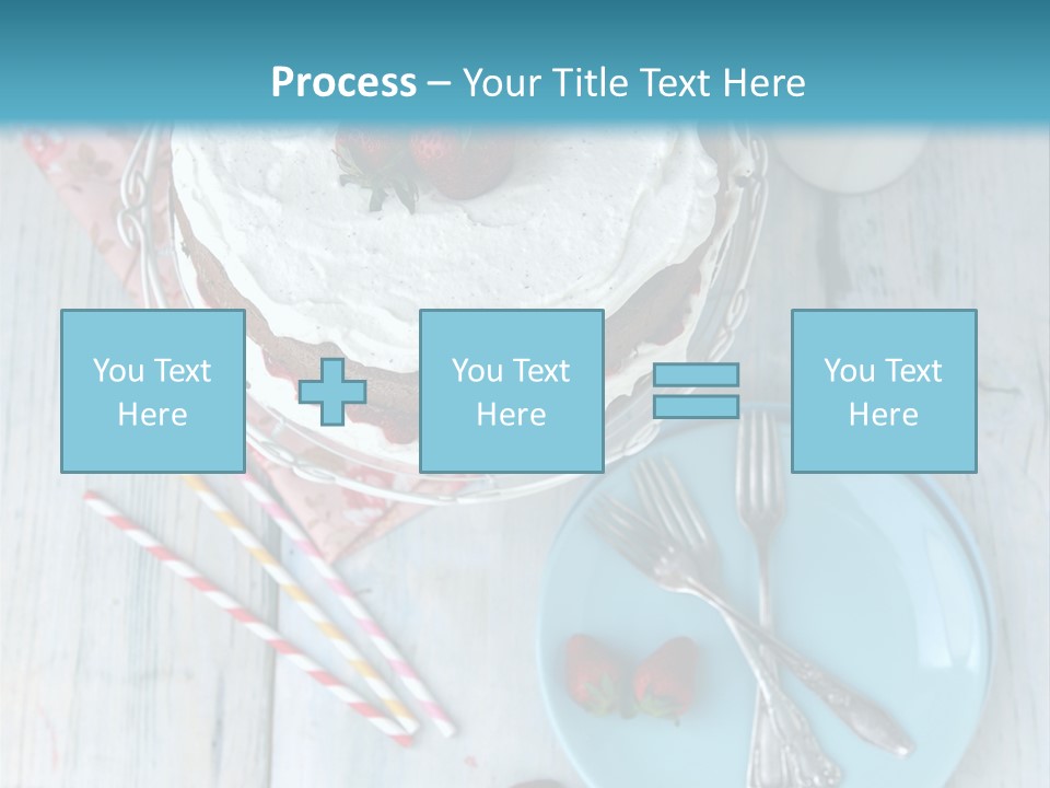 A Cake With Strawberries On Top Of It On A Table PowerPoint Template