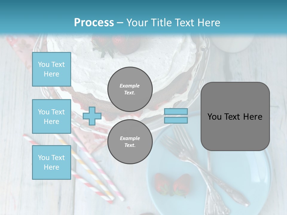 A Cake With Strawberries On Top Of It On A Table PowerPoint Template