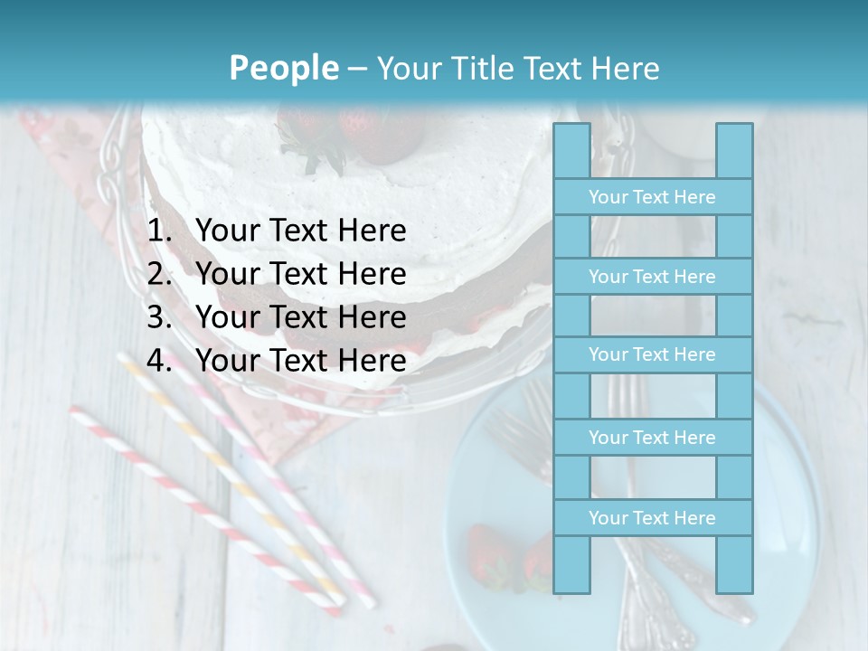 A Cake With Strawberries On Top Of It On A Table PowerPoint Template