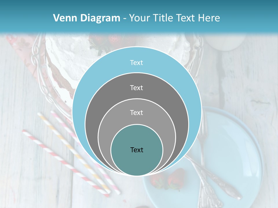 A Cake With Strawberries On Top Of It On A Table PowerPoint Template
