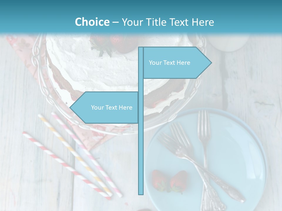A Cake With Strawberries On Top Of It On A Table PowerPoint Template