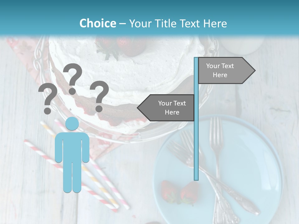 A Cake With Strawberries On Top Of It On A Table PowerPoint Template