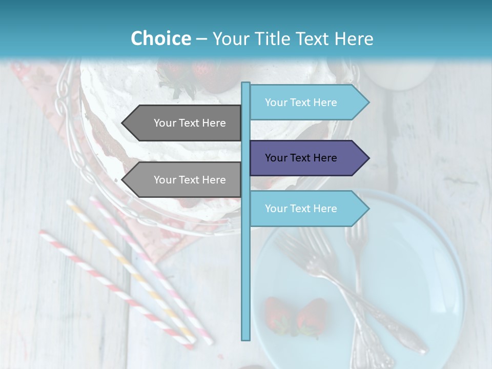 A Cake With Strawberries On Top Of It On A Table PowerPoint Template