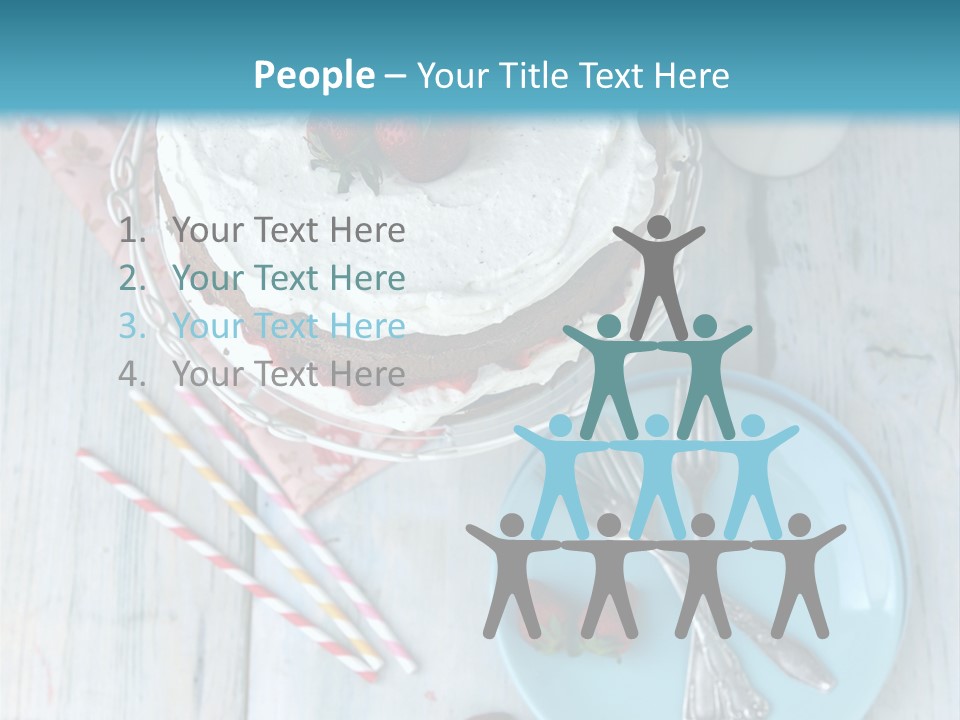 A Cake With Strawberries On Top Of It On A Table PowerPoint Template