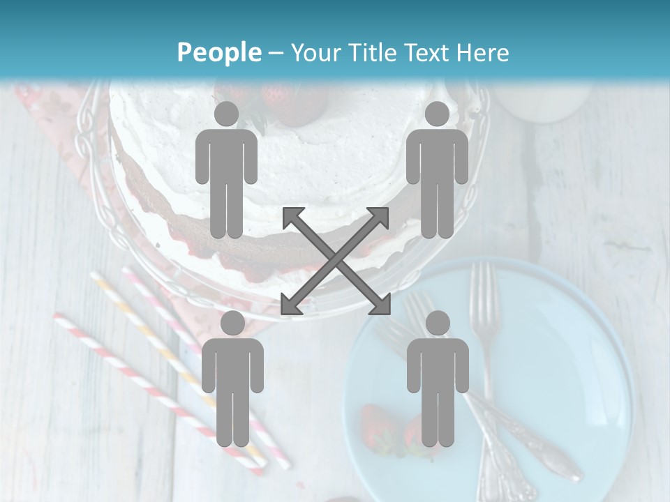 A Cake With Strawberries On Top Of It On A Table PowerPoint Template