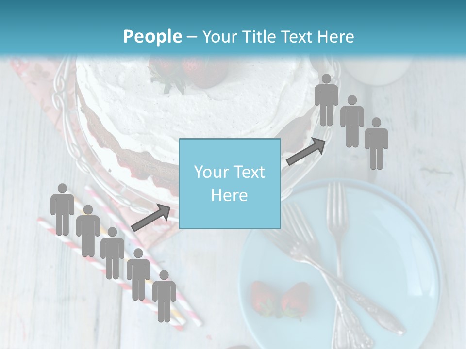 A Cake With Strawberries On Top Of It On A Table PowerPoint Template