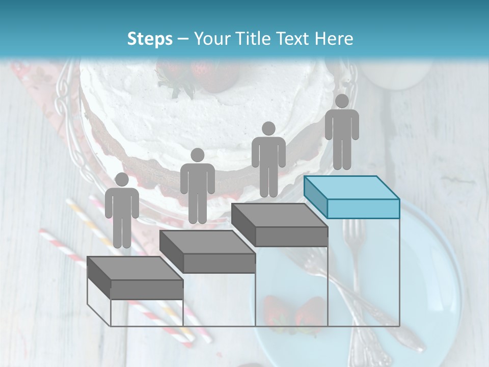 A Cake With Strawberries On Top Of It On A Table PowerPoint Template