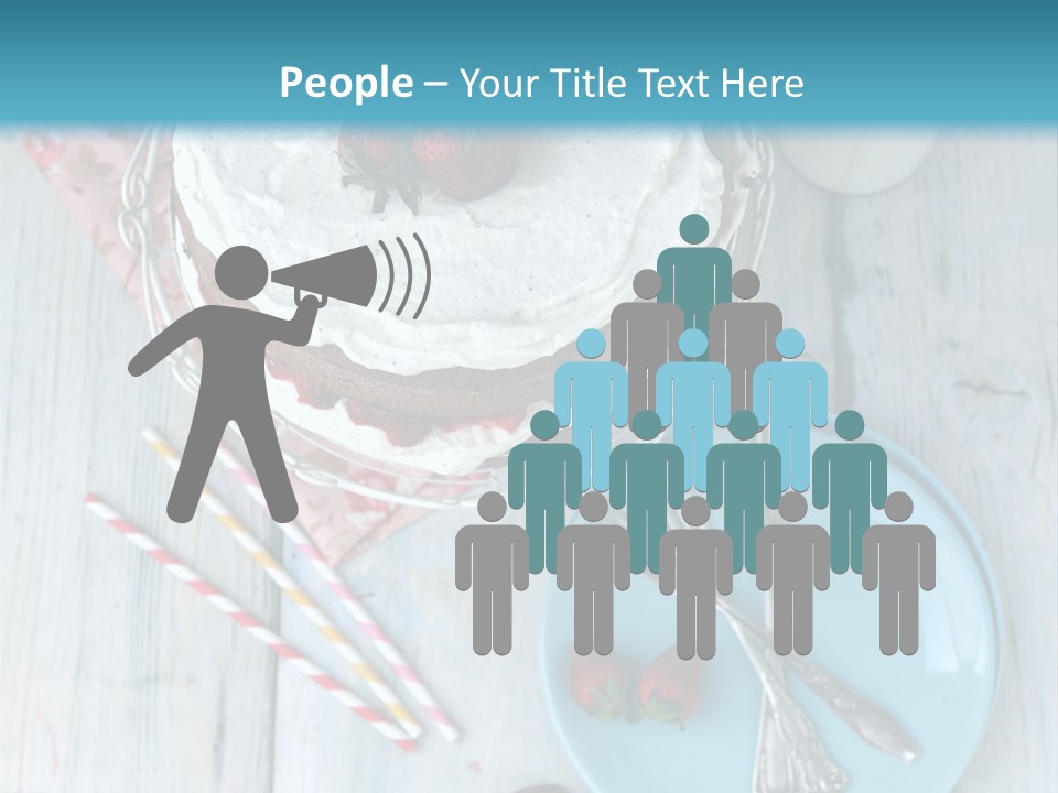 A Cake With Strawberries On Top Of It On A Table PowerPoint Template