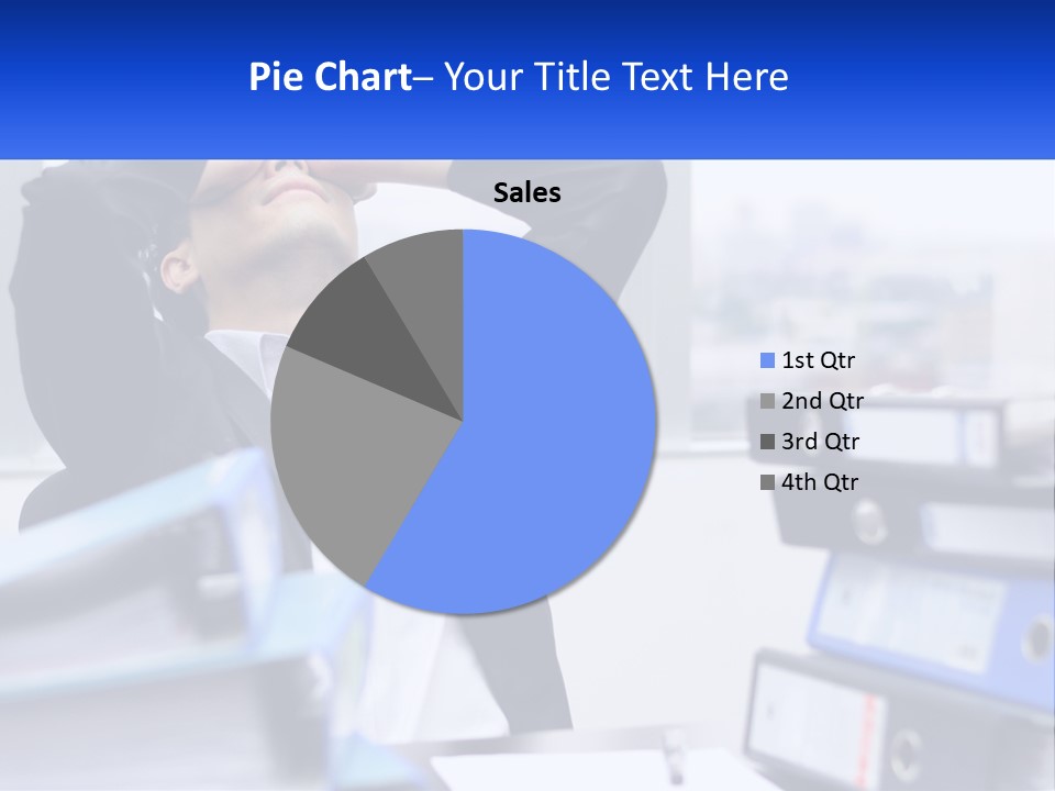 A Man Sitting At A Desk With His Head In His Hands PowerPoint Template
