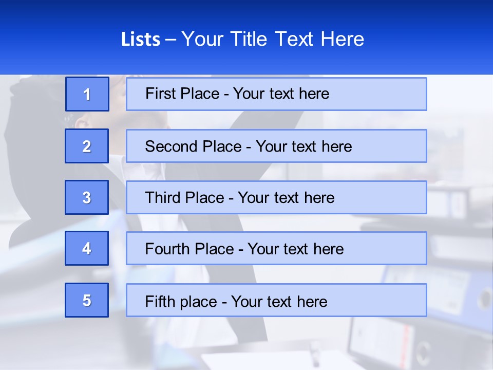 A Man Sitting At A Desk With His Head In His Hands PowerPoint Template