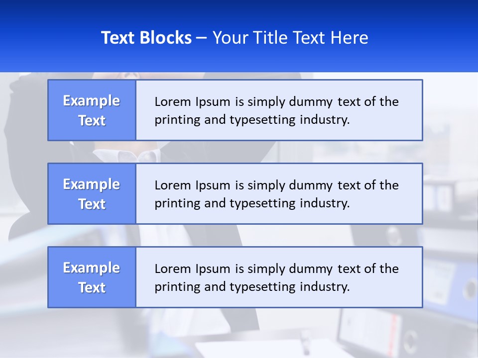A Man Sitting At A Desk With His Head In His Hands PowerPoint Template